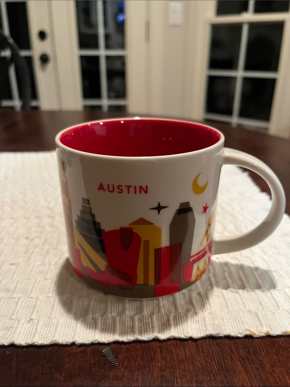 Starbucks Austin City Skyline Mug with Red Interior